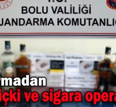 Jandarmadan kaçak içki ve sigara operasyonu