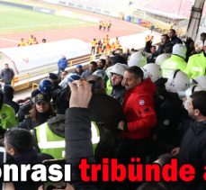 Maç sonrası tribünde arbede