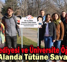 Bolu Belediyesi ve üniversite öğrencileri açık alanda tütüne savaş açtı