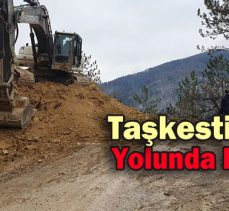 Taşkesti-Abant yolunda heyelan