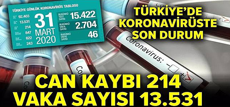 Türkiye’de koronavirüsten ölenlerin sayısı 214’e çıktı