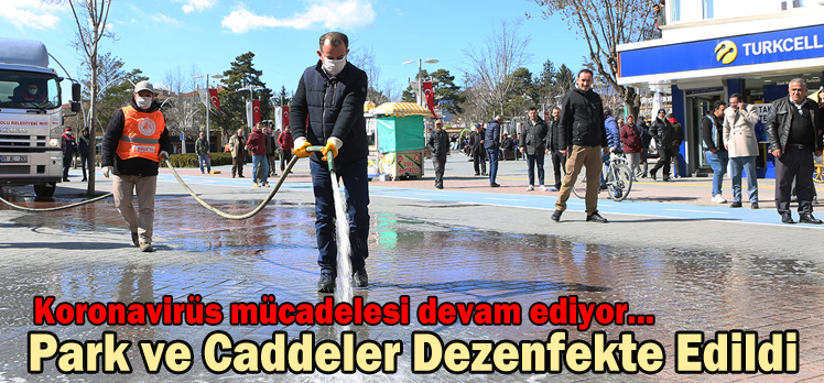 Park ve Caddeler Dezenfekte Edildi