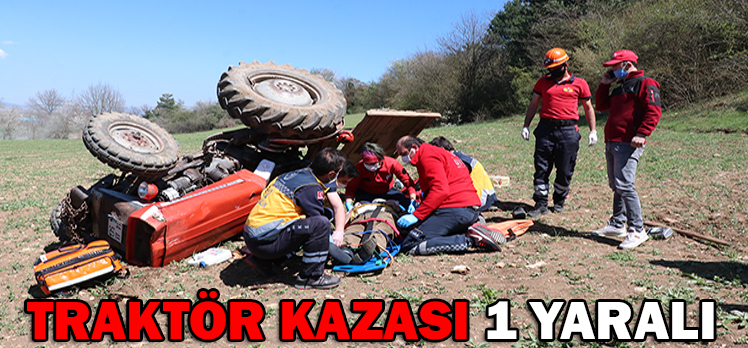 BOLU’DA TRAKTÖR KAZASI: 1 YARALI