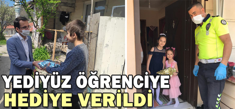 YEDİYÜZ ÖĞRENCİYE HEDİYE VERİLDİ