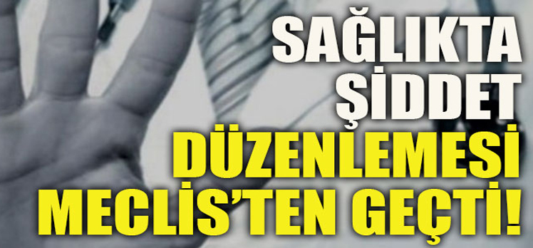 Sağlıkta şiddet düzenlemesi Meclis’ten geçti