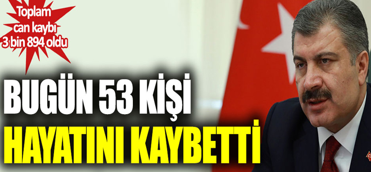 Korona virüsten bugün 53 kişi hayatını kaybetti