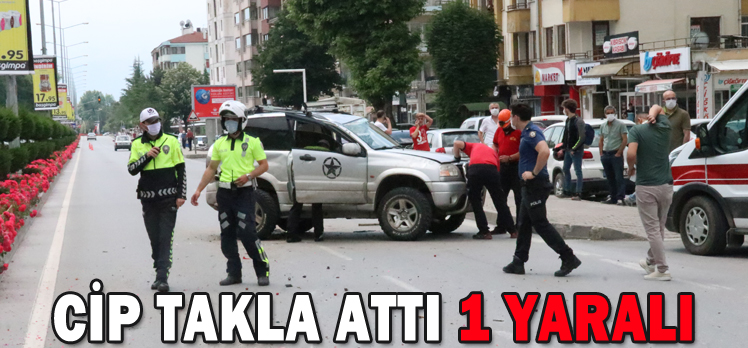 CİP TAKLA ATTI: 1 YARALI