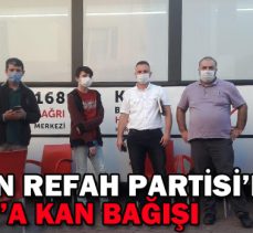 YENİDEN REFAH PARTİSİ’NDEN  KIZILAY’A KAN BAĞIŞI