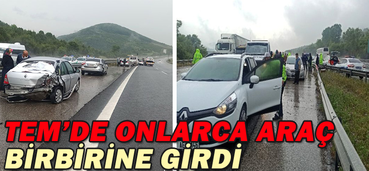 TEM’DE ONLARCA ARAÇ BİRBİRİNE GİRDİ