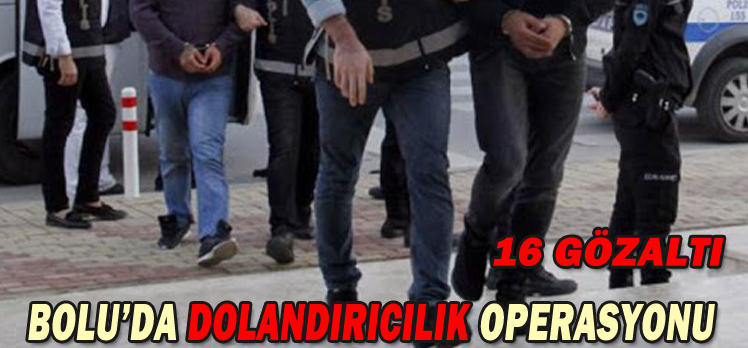 BOLU’DA DOLANDIRICILIK OPERASYONU: 16 GÖZALTI