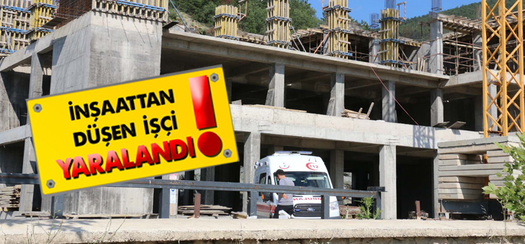 Mudurnu’da inşaattan düşen işçi yaralandı