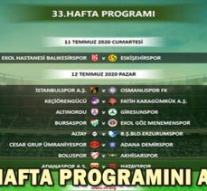 TFF 33. HAFTA PROGRAMINI AÇIKLADI