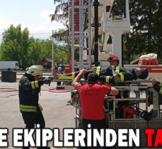 İTFAİYE EKİPLERİNDEN TATBİKAT