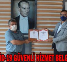 TSO “Kovid-19 Güvenli Hizmet Belgesi” aldı