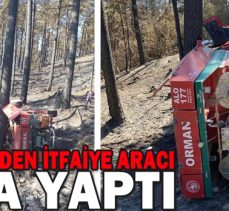 YANGINA GİDEN İTFAİYE ARACI KAZA YAPTI