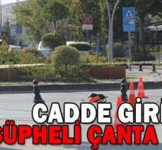 CADDE GİRİŞİNDE ŞÜPHELİ ÇANTA PANİĞİ