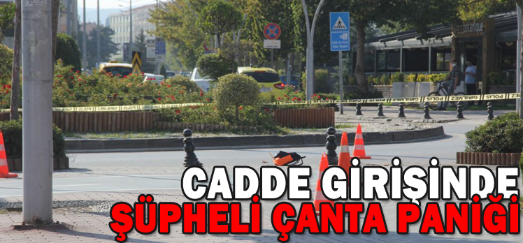 CADDE GİRİŞİNDE ŞÜPHELİ ÇANTA PANİĞİ