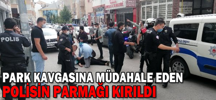 PARK KAVGASINA MÜDAHALE EDEN POLİSİN PARMAĞI KIRILDI