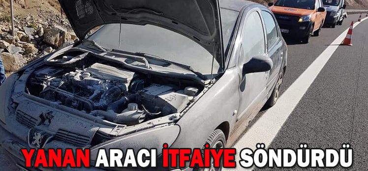 YANAN ARACI İTFAİYE SÖNDÜRDÜ