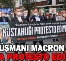 İSLAM DÜŞMANI MACRON BOLU’DA PROTESTO EDİLDİ