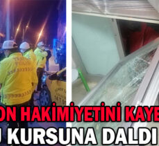 DİREKSİYON HAKİMİYETİNİ KAYBETTİ SÜRÜCÜ KURSUNA DALDI