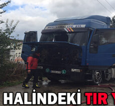 PARK HALİNDEKİ TIR YANDI