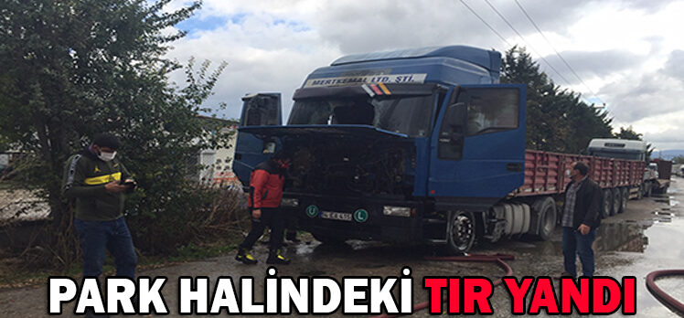 PARK HALİNDEKİ TIR YANDI