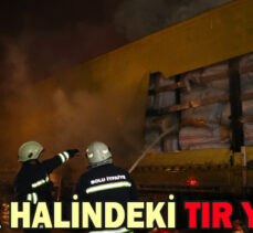 PARK HALİNDEKİ TIR YANDI