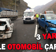 CİP İLE OTOMOBİL ÇARPIŞTI: 3 YARALI