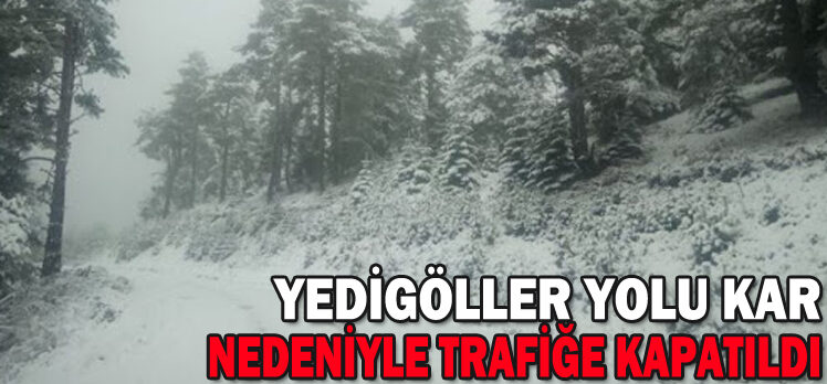 YEDİGÖLLER YOLU KAR NEDENİYLE TRAFİĞE KAPATILDI