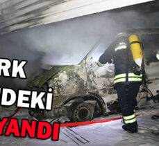 PARK  HALİNDEKİ  ARAÇ YANDI