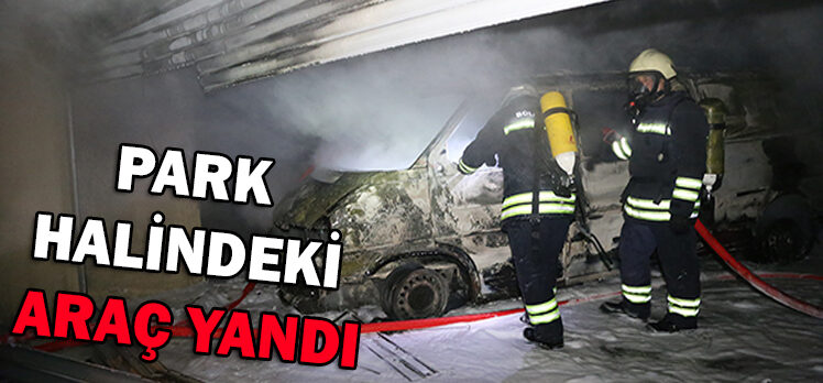 PARK  HALİNDEKİ  ARAÇ YANDI