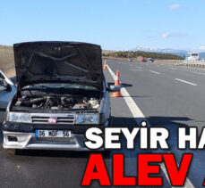 Bolu’da seyir halindeki araç alev aldı