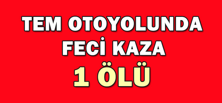 TEM OTOYOLUNDA FECİ KAZA: 1 ÖLÜ