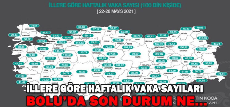 İLLERE GÖRE HAFTALIK VAKA SAYILARI