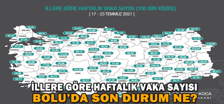 İLLERE GÖRE HAFTALIK VAKA SAYISI