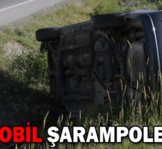 OTOMOBİL ŞARAMPOLE UÇTU