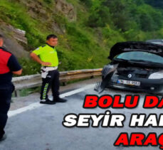 BOLU DAĞI’NDA  SEYİR HALİNDEKİ ARAÇ YANDI