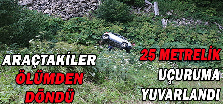 25 METREDEN UÇURUMA YUVARLANDI