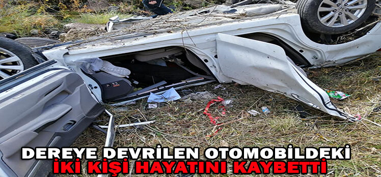 Dereye devrilen otomobildeki iki kişi hayatını kaybetti