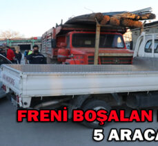 FRENİ BOŞALAN KAMYON                  5 ARACA ÇARPTI