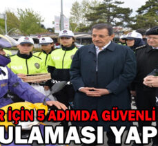 Yayalar için 5 Adımda Güvenli Trafik Uygulaması Yapıldı